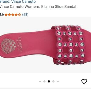 Vince Camuto Ellana Leather Slide Sandals In Hot Berry Pink Size 7.5